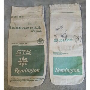 Vintage Remington STS Magnum Grade 25 Lbs Shot Canvas Bags Set of 2 Made‎ in USA
